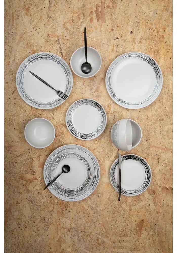 Fekete rozsdamentes acél evőeszköz készlet 16 db-os Modern retro – Premier Housewares