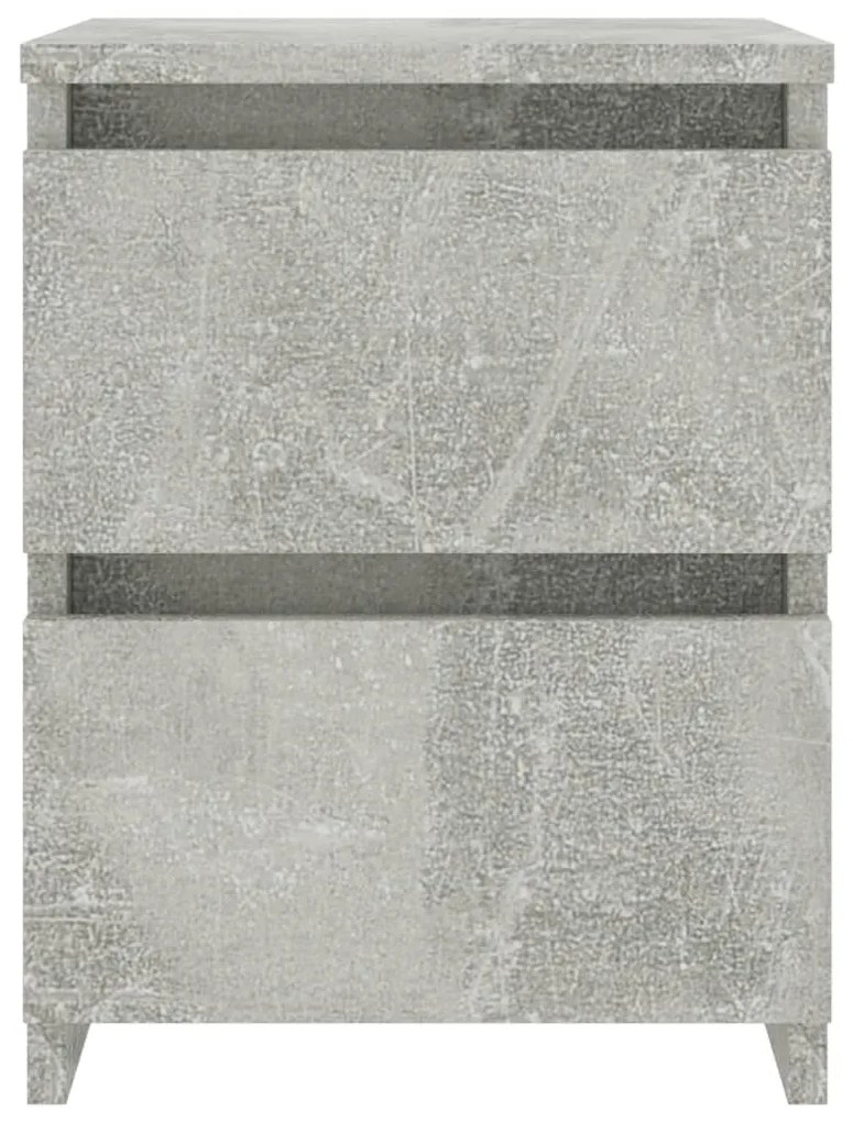 2 db betonszürke szerelt fa éjjeliszekrény 30 x 30 x 40 cm