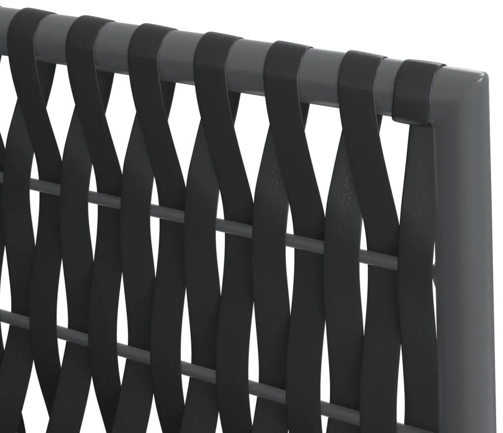 4 db fekete polyrattan kerti szék párnával 54x61x83 cm