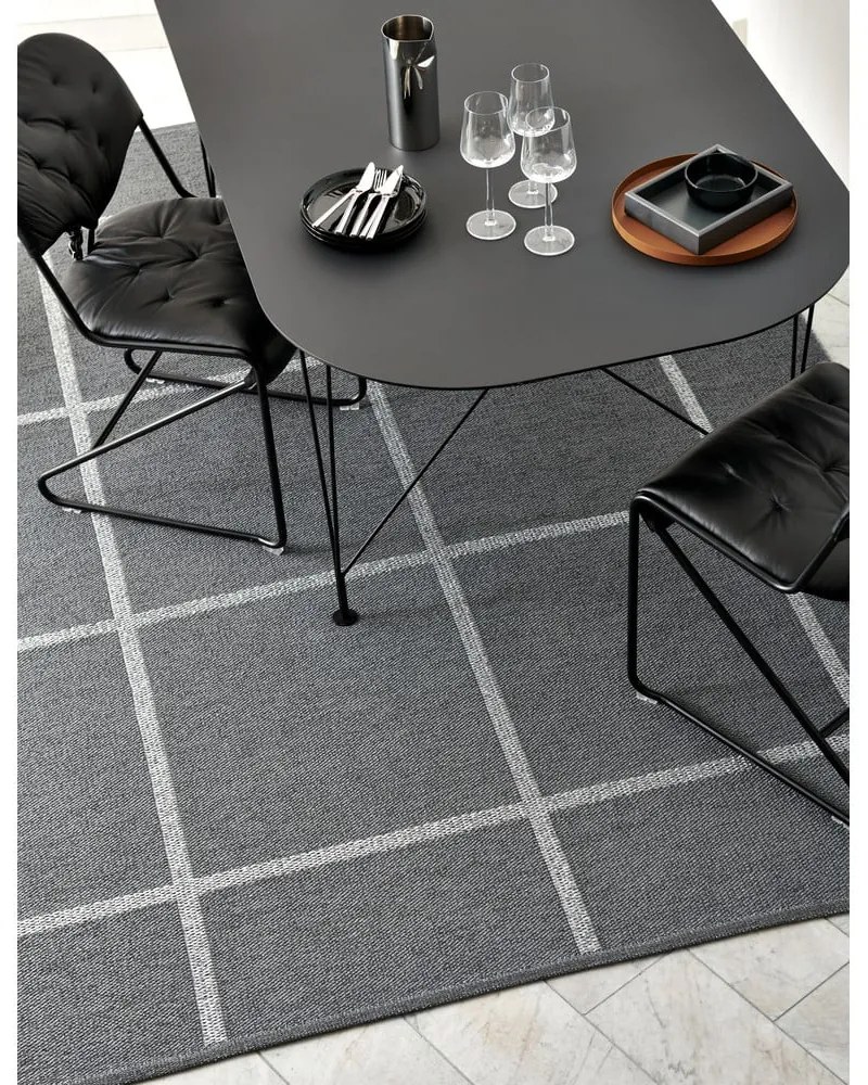 Antracitszürke kültéri-beltéri futószőnyeg 70x150 cm Ada Granit – Pappelina