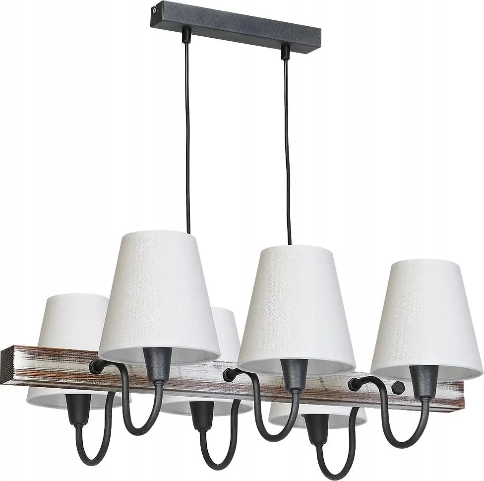 Csillár Aldex Thor II 921K, 6xE14, szürke, fa és fém állítható