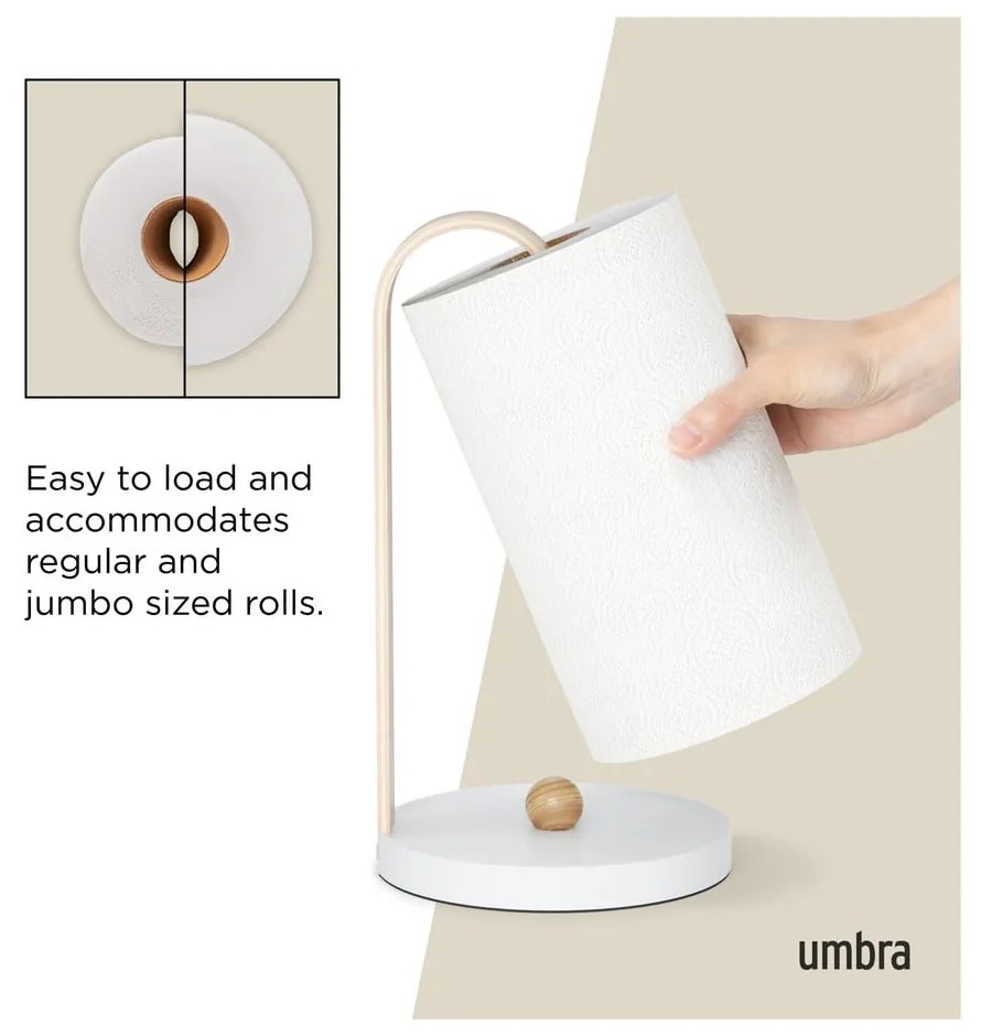 Fehér fa papírtörlő tartó ø 17 cm Bellwood – Umbra