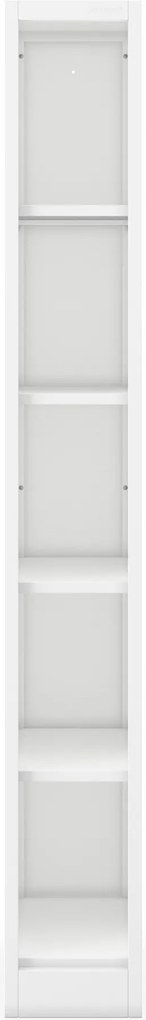 Keskeny fém irattároló polc dokumentumokhoz fehér: TIM 250 x 1850 x 400 mm