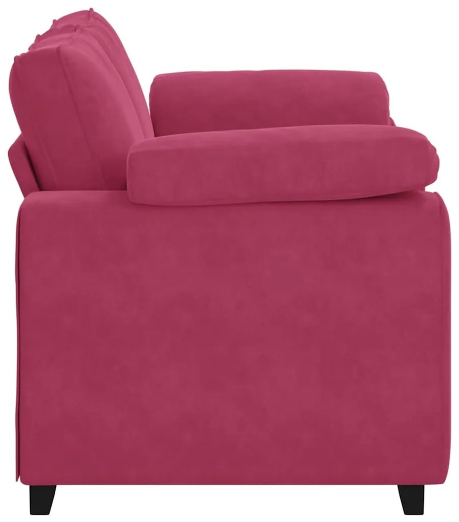 bordó bársony loveseat kanapé 120 cm