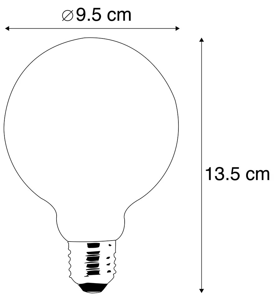 3 db E27 Dim to Warm LED izzó készlet G95 arany 8W 806lm 2000-2700K