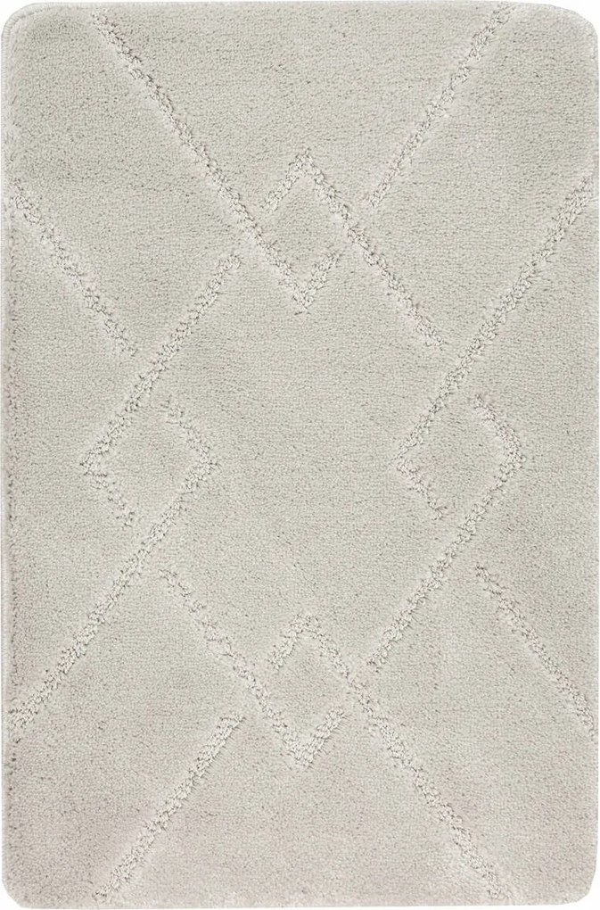 Fürdőszobaszőnyeg Kasmír Rombusz Gumírozott Szürke Moreno Szőnyeg 50x80 cm