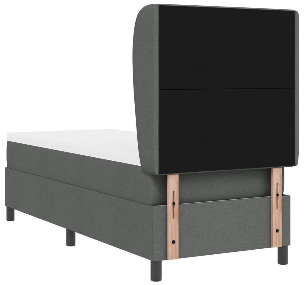 Boxspring Ágy Matrac Fekete Szürke színben, 80x200 cm, Szövet