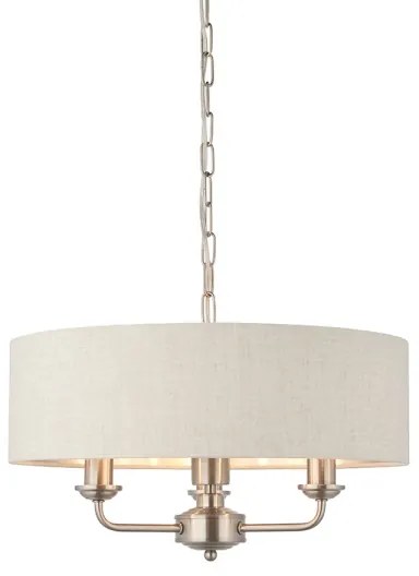 Endon 94361 - Csillár láncon HIGHCLERE 3xE14/40W/230V bézs/matt króm