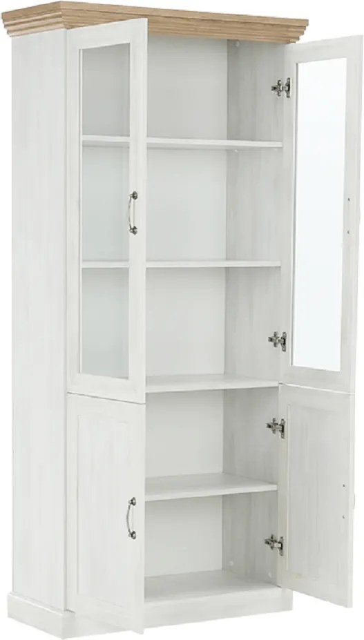 vitrines szekrény, északi sosna/vadtölgy, ROYAL W4D