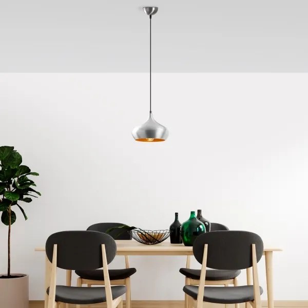 DODO függőlámpa kábellel 1xE27/40W/230V matt króm