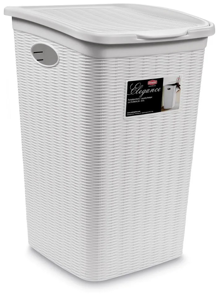 STEFANPLAST Elegance szennyeskosár 50 L, fehér