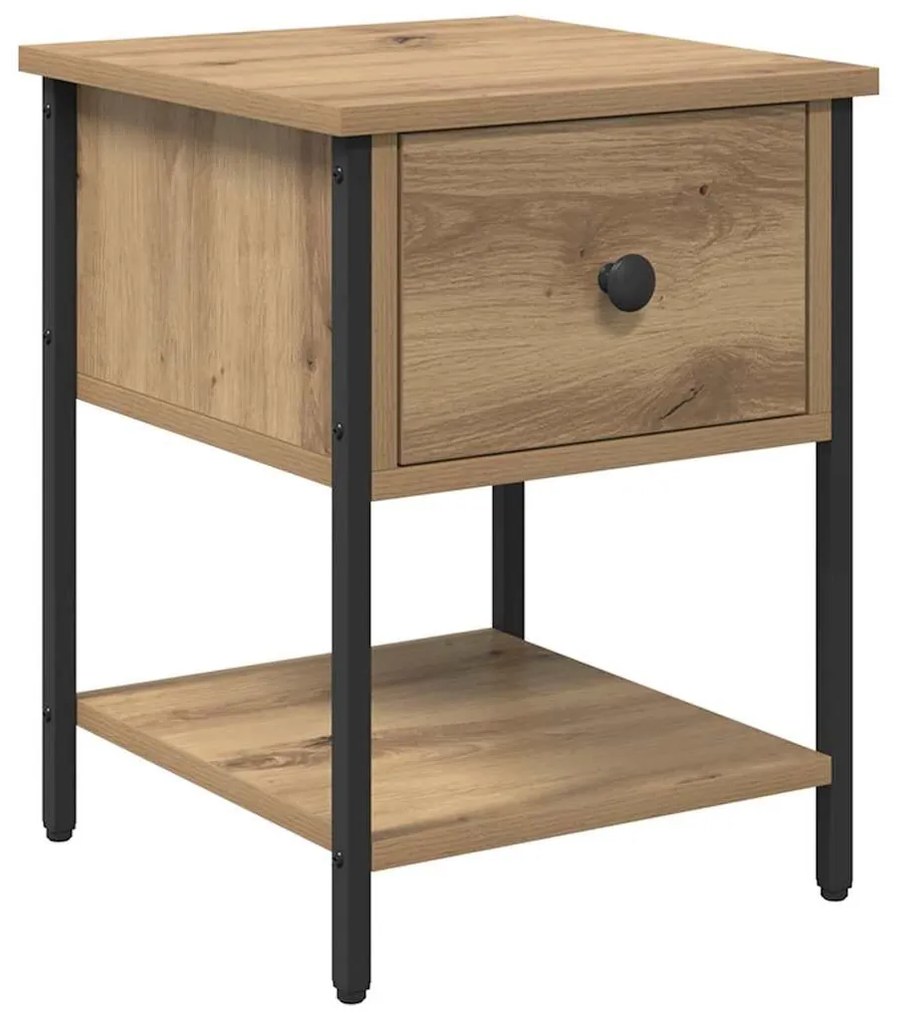 vidaXL Éjjeli asztal fiókkal Artisan tölgy 34 x 35,5 x 45 cm Faanyag