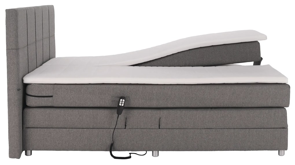 Elektromos állítható ágy, boxspring, szürke, 160x200, MURKO NEW