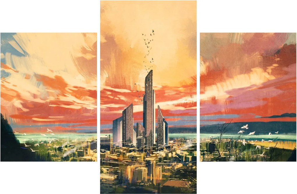 Kép - Festett város (90x60 cm)