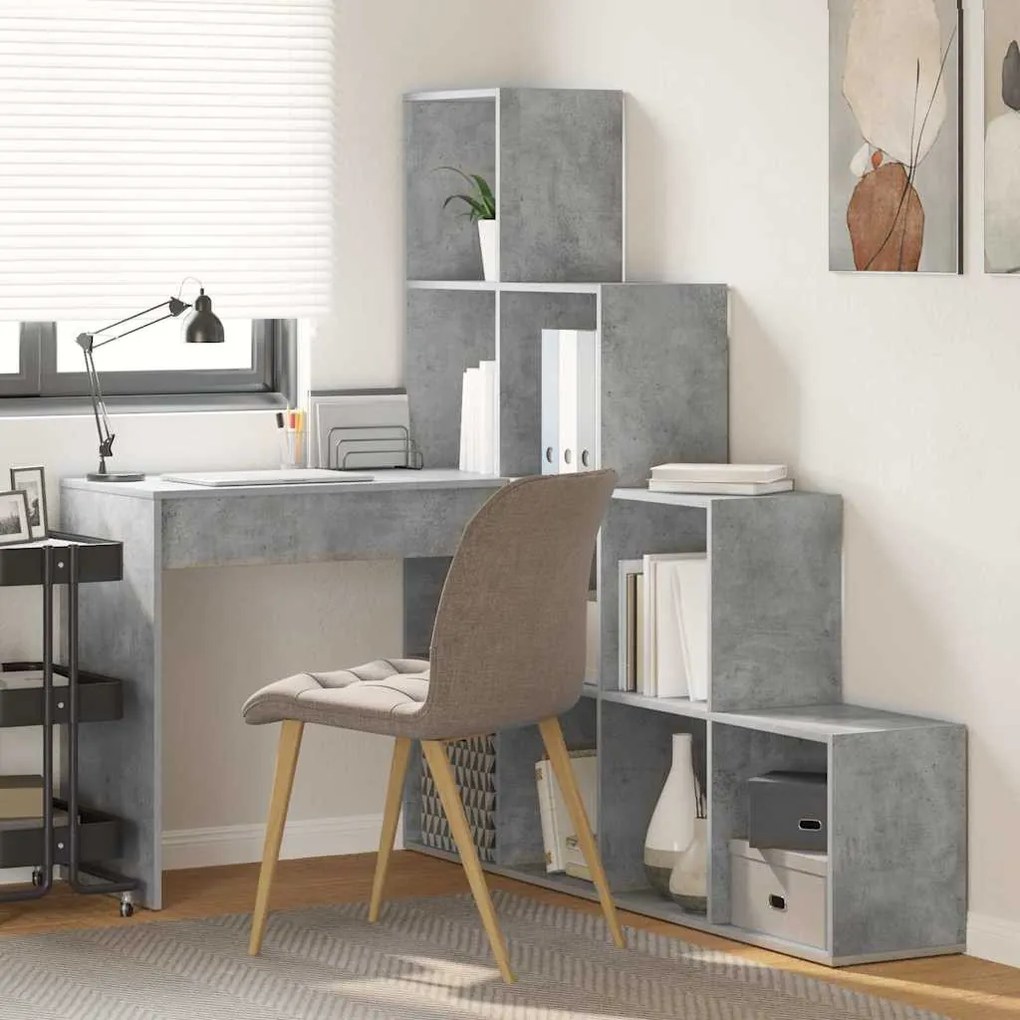 Sarokíróasztal Beton szürke 101,5 x 149,5 x 149,5 cm Faanyag