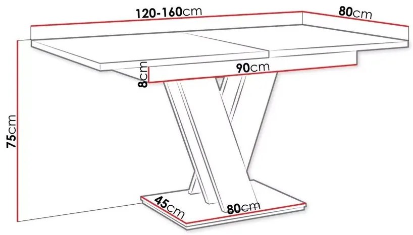 Masiv 4 személyes étkezőszett Coleta székekkel, Fehér Kőmintás - Szürke szövet N