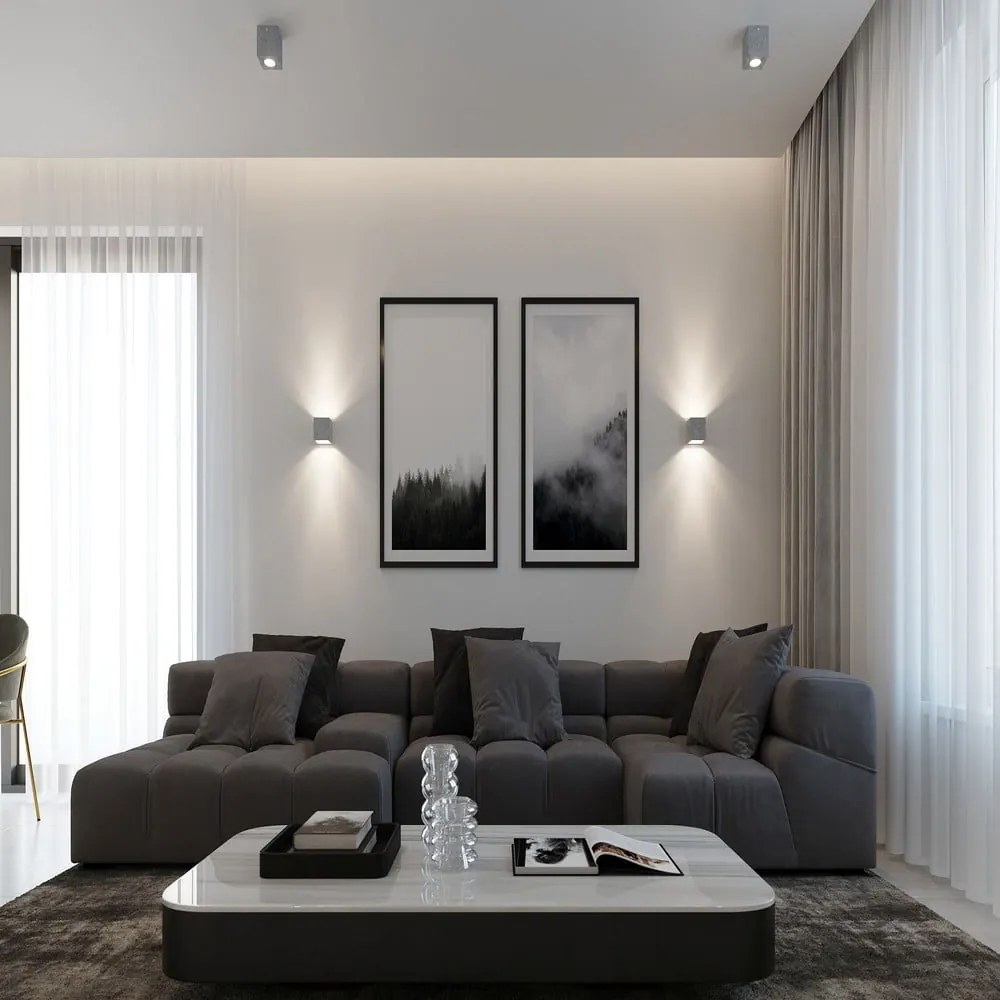 Szürke spotlámpa 10x10 cm Geo – Sollux