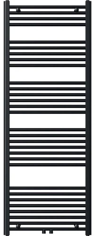 Novaservis - Fürdőszobai törölközőszárító radiátor 836W/230V 160x60 cm fekete egyenes