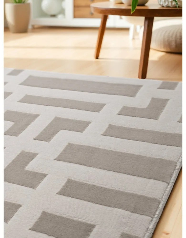 Szürke-krémszínű futószőnyeg 80x240 cm Perles Onyx – Elle Decoration