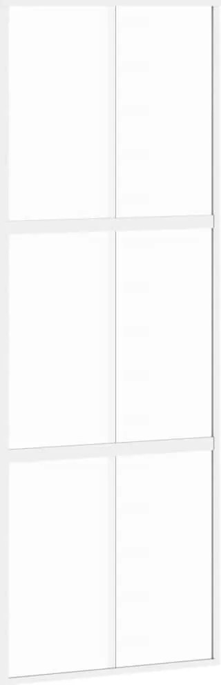 vidaXL fehér edzett üveg és alumínium tolóajtó 76 x 205 cm