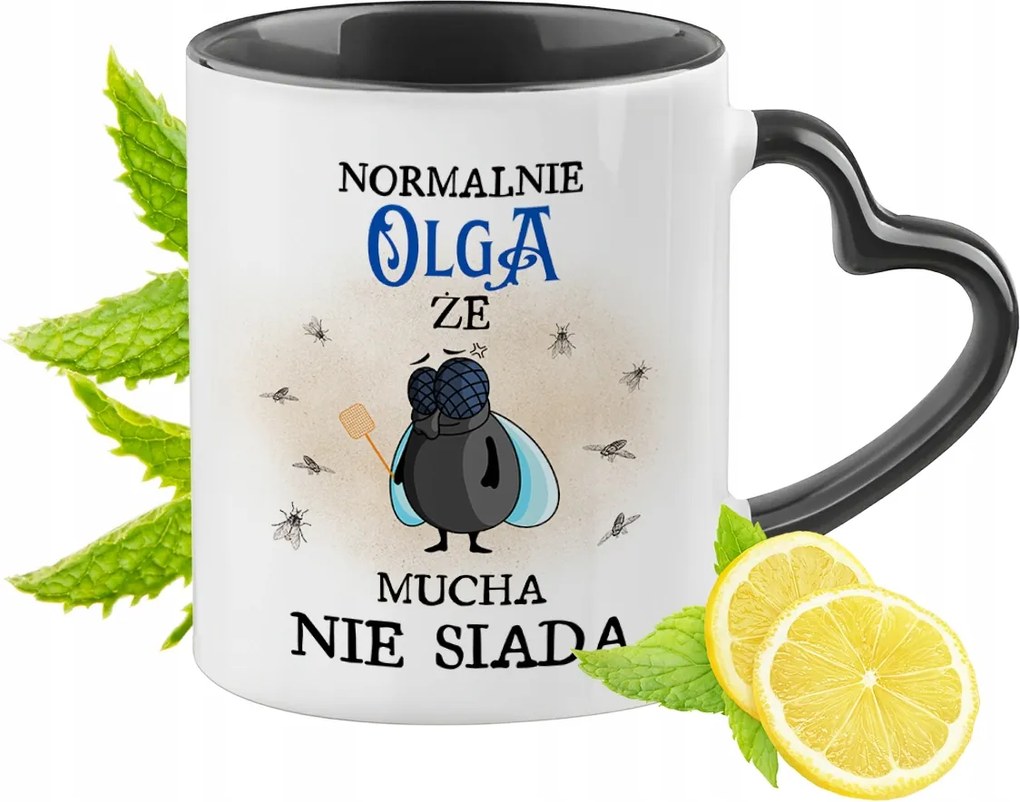 Olga Bögre Fekete Szív Alakú Füllel Ajándék Nyomtatott