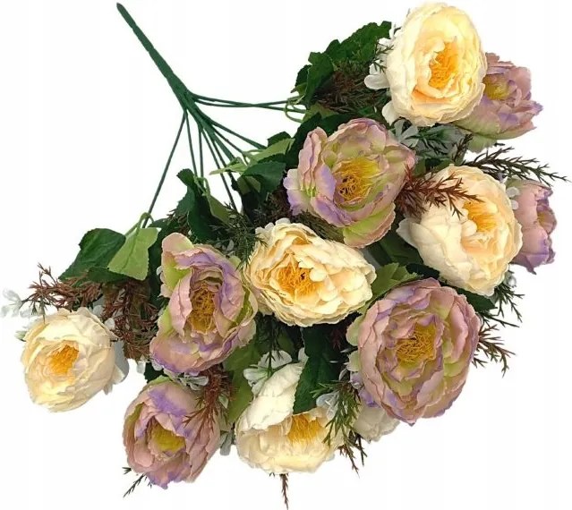 Telihold csokor 38 cm krémszínű, piszkos rózsaszín