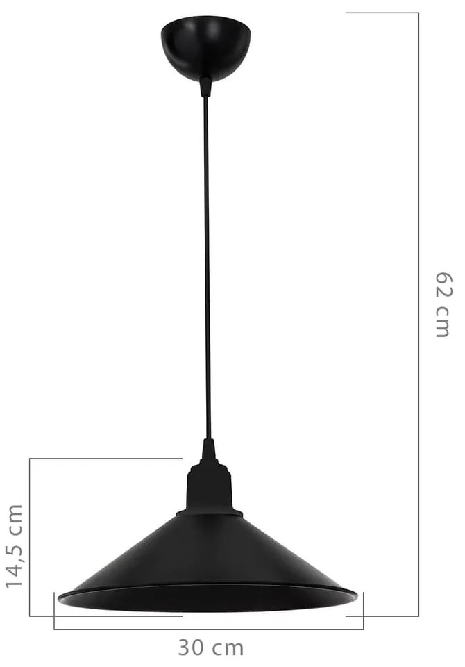 Fekete mennyezeti lámpa ø 30 cm – Squid Lighting