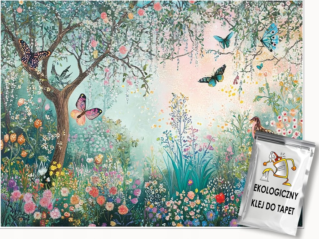 Fotótapéta Gyerekeknek Elvarázsolt Kert Virágok Tapéta Flizelina 150x105