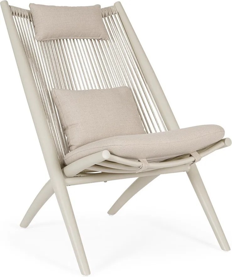 Bézs fém kerti fotel Aloha – Bizzotto