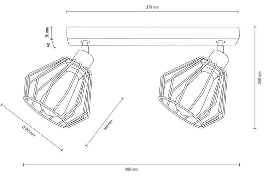 Spot-Light DO63804274 - VENTI mennyezeti lámpa 2xE27/15W/230V tölgy