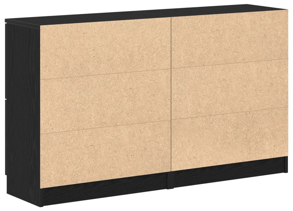 2 db-os fekete tölgy komód 60x30x70 cm szerelt fa