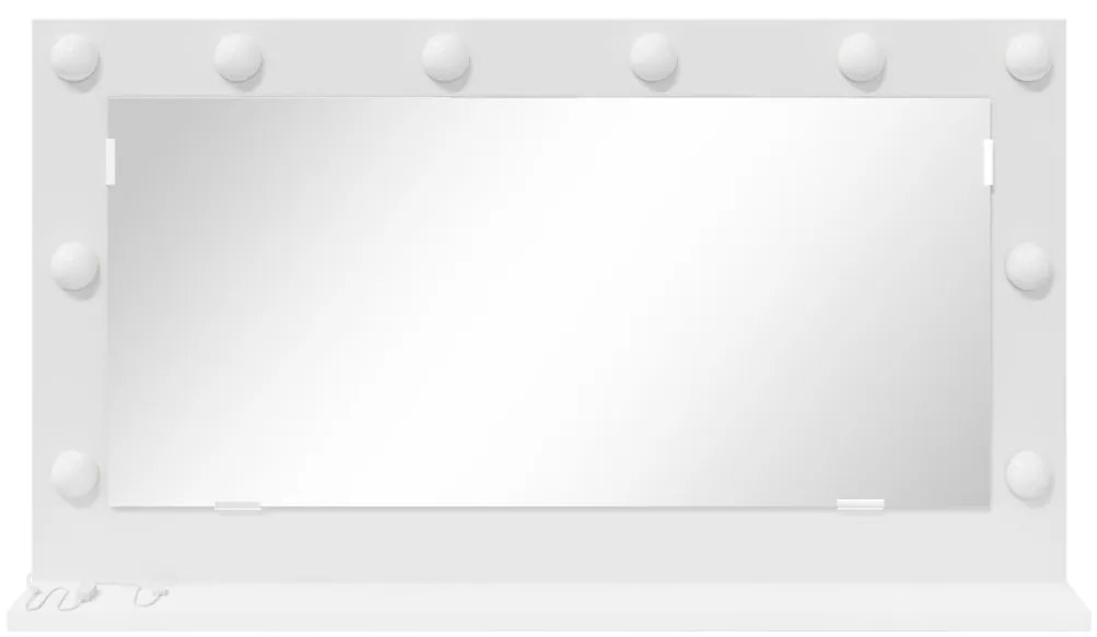 LED világítással ellátott sminktükör Fehér 80x45x18 cm