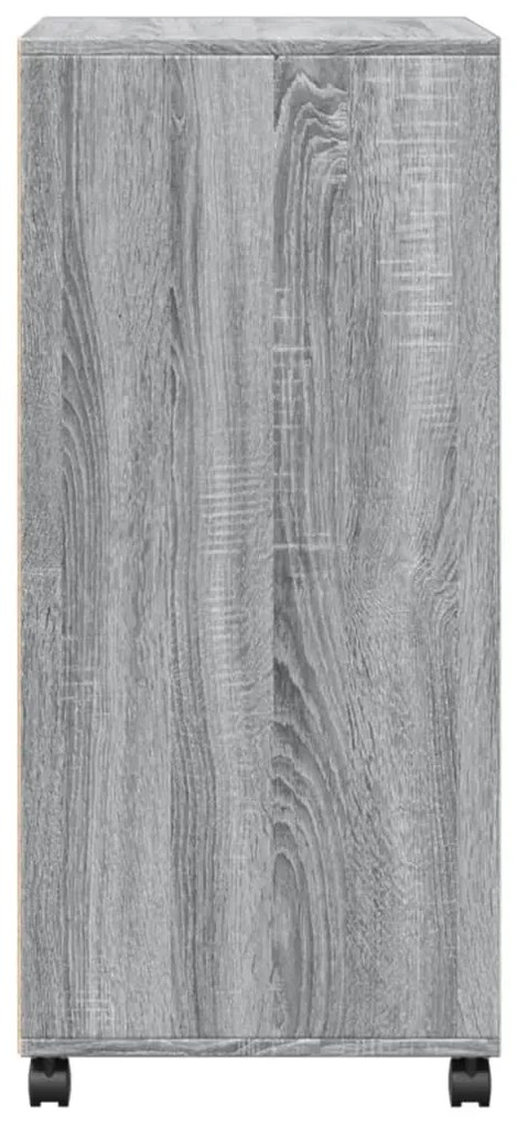 szürke sonoma színű szerelt fa kerekes szekrény 55 x 40 x 91 cm