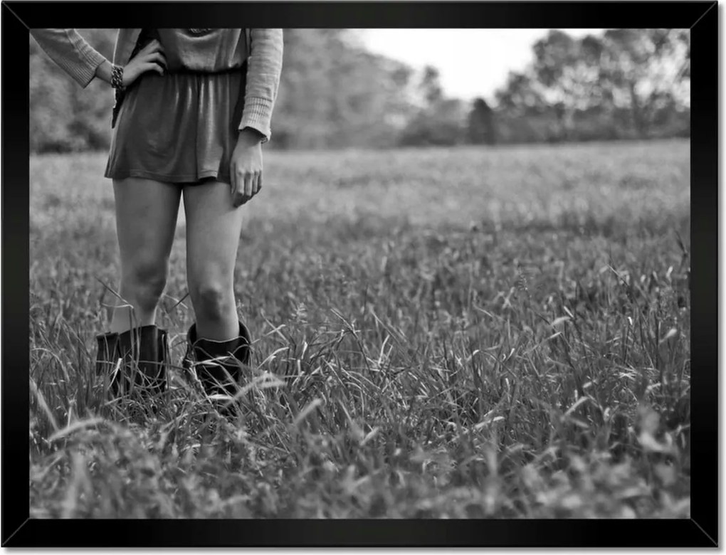 Poszterek keretben 40x30 Cowboylány Black and white