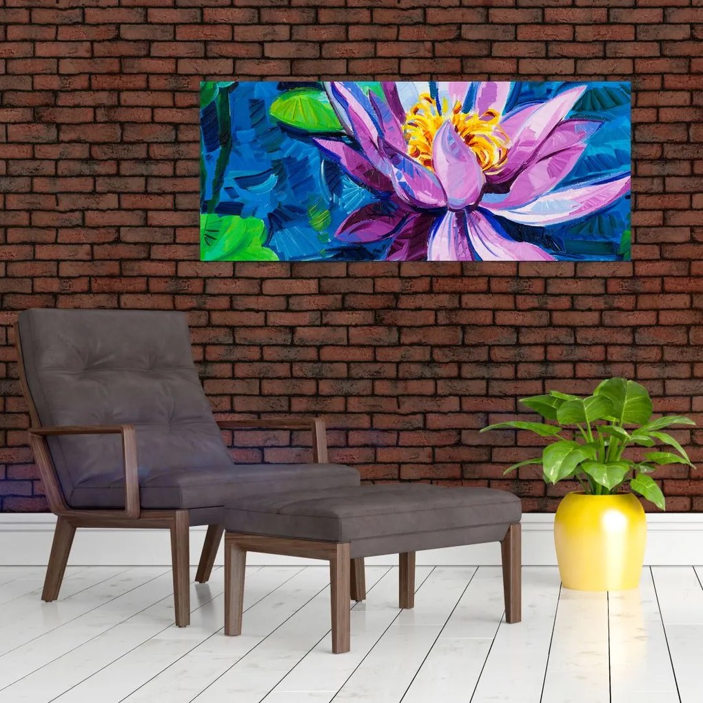 Egy vízi liliom képe a vízen (120x50 cm)