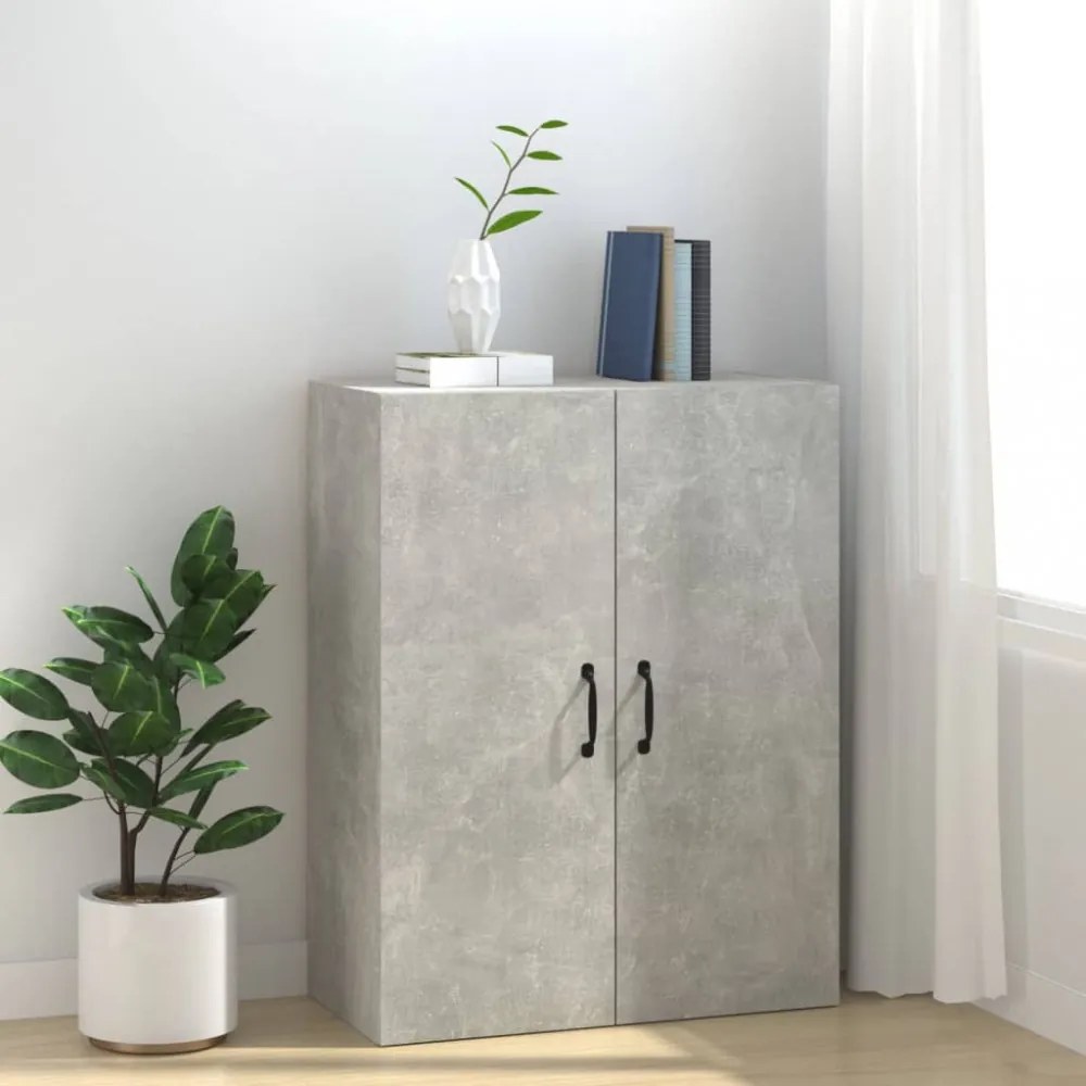betonszürke szerelt fa függőszekrény 69,5 x 34 x 90 cm