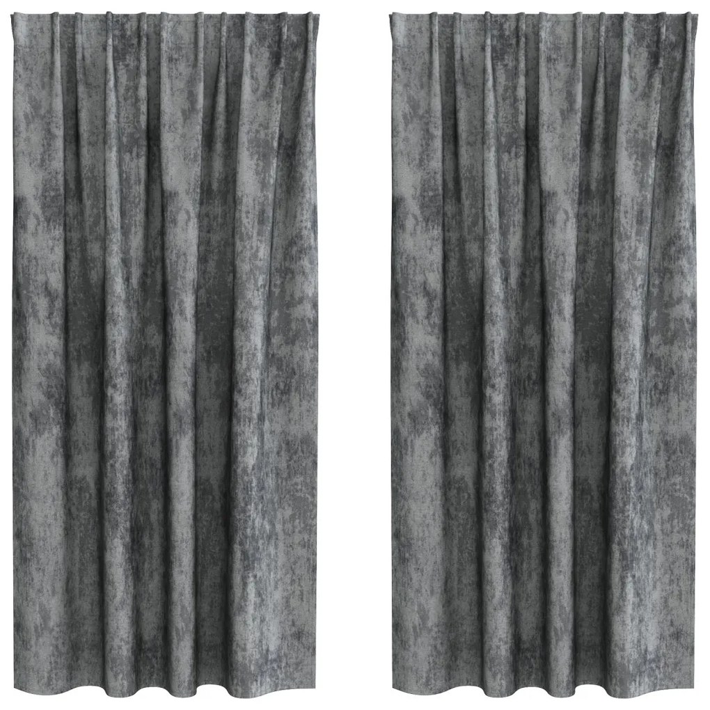 Velúr Függönyök 2 db gyűrűs Szürke 175x140 cm