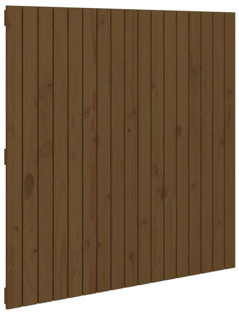 mézbarna tömör fenyőfa fali fejtámla 108 x 3 x 110 cm