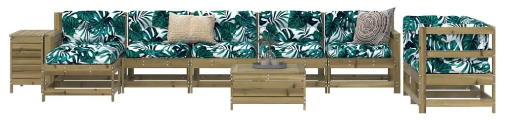 vidaXL 10 részes impregnált fenyőfa kerti kanapészett