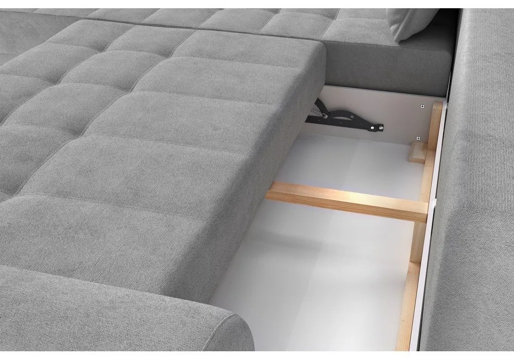 Világosszürke kinyitható sarokkanapé (bal oldali) Balitco – Ropez