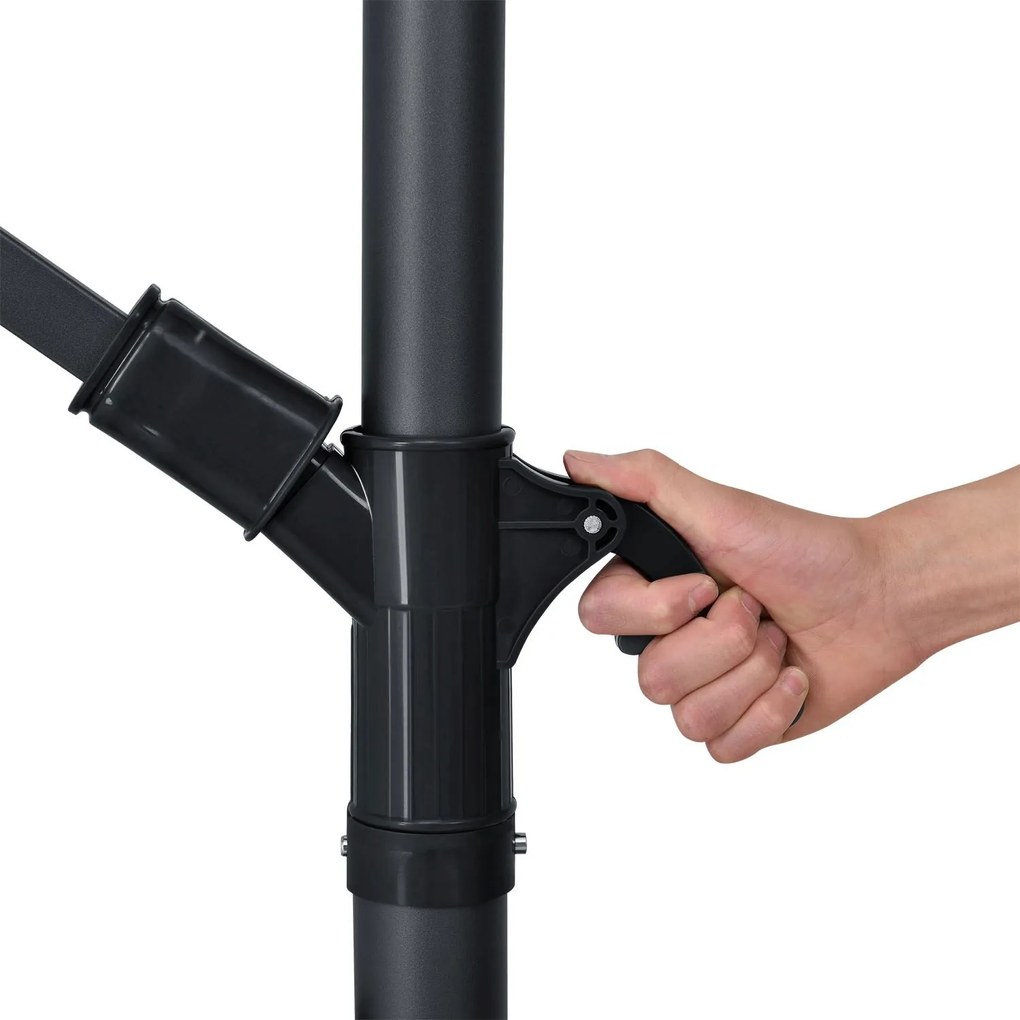 Juskys LED napernyő Brazília 300 cm - sötétszürke
