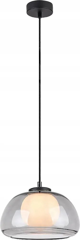 Függő lámpa Rabalux Elowen üveg gömb fekete-füst G9 5W
