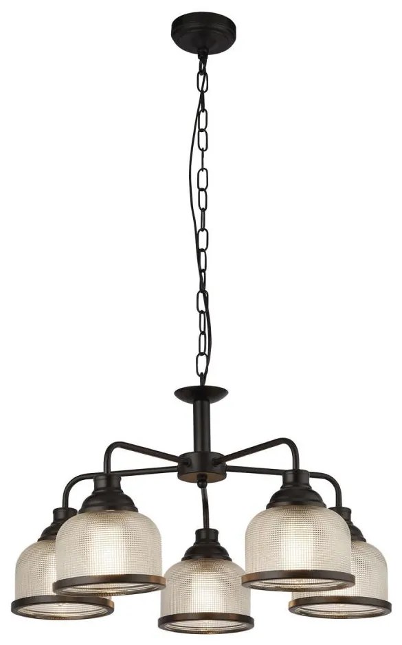 Searchlight 1685-5BK - Csillár láncon BISTRO 5xE27/60W/230V fekete