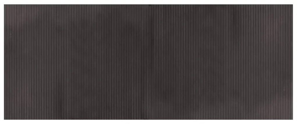 négyszögletű sötétbarna bambusz szőnyeg 80 x 200 cm
