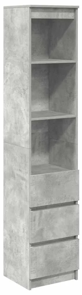 betonszürke szerelt fa magasszekrény 37,5x35x180 cm