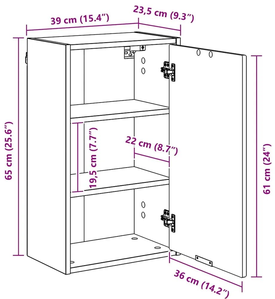 Fürdőszoba Székény tárolóval Régi fa 39 x 23.5 x 65 cm Faanyag
