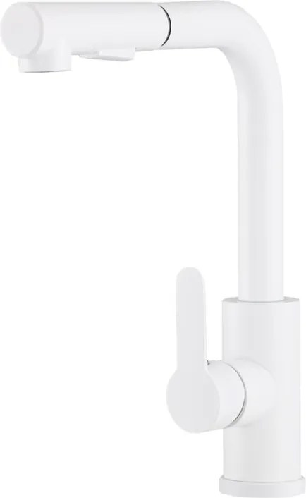 Gamma Side2 Mosogató Csaptelep - Kihúzható zuhanyfej, Fehér