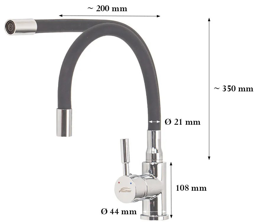 Corin álló mosogató csaptelep flexibilis kifolyócsővel szürke