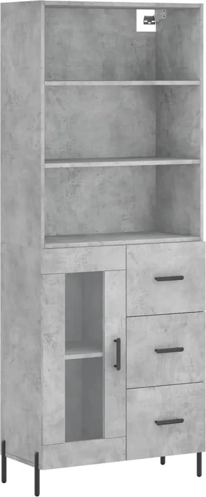 vidaXL betonszürke szerelt fa magasszekrény 69,5 x 34 x 180 cm