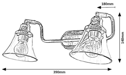 Rabalux 3208 - ANTOINE fürdőszobai spotlámpa 2xE14/40W/230V IP44